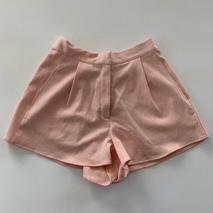 Topshop light pink pleated shorts